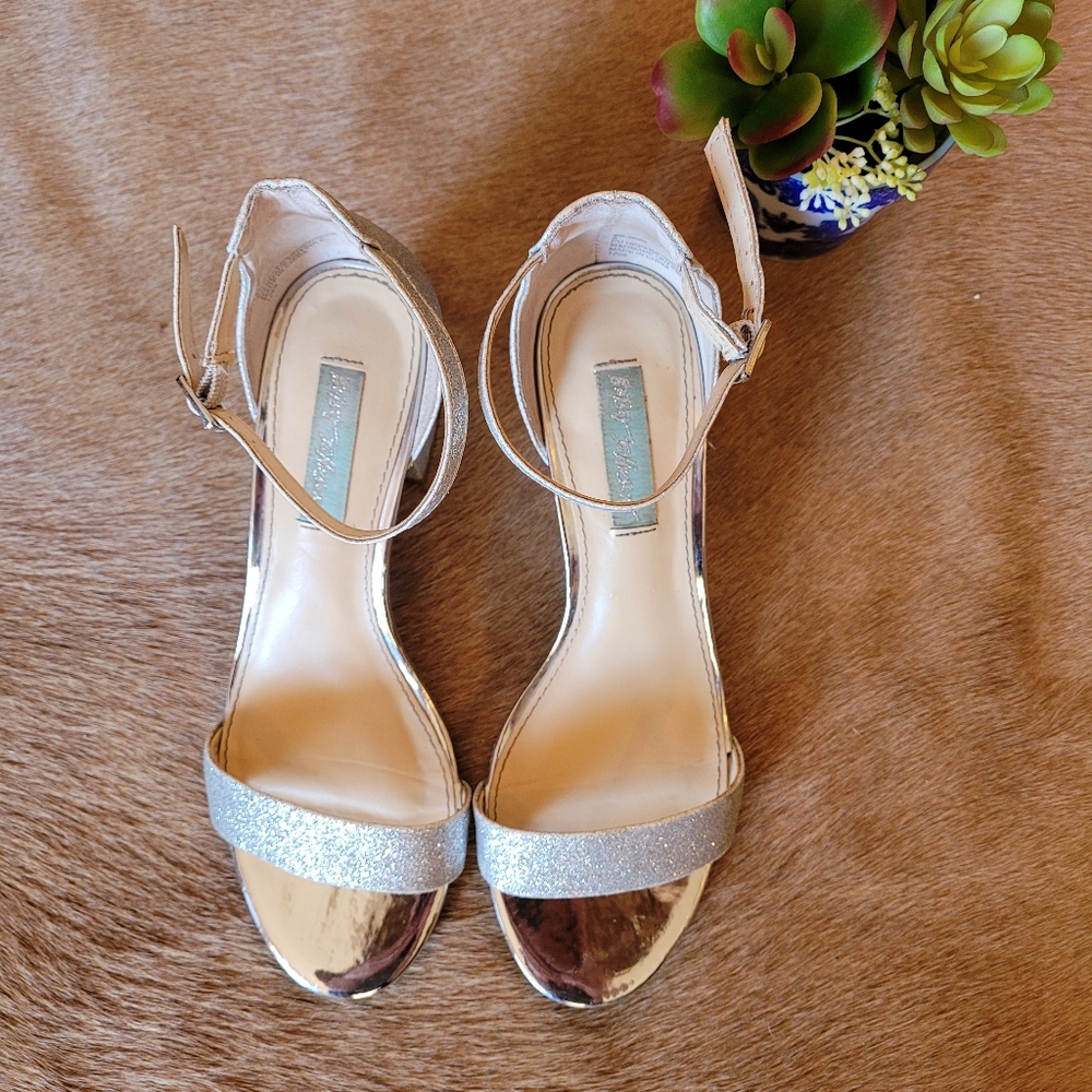 Betsy Johnson Sliver Sandal Wedding Shoes